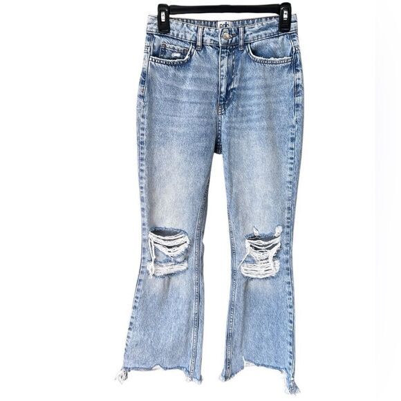 Urban Outfitters BDG Wilco Destroyed High-Waisted Cropped Flare Jeans sz 25 - Picture 2 of 16